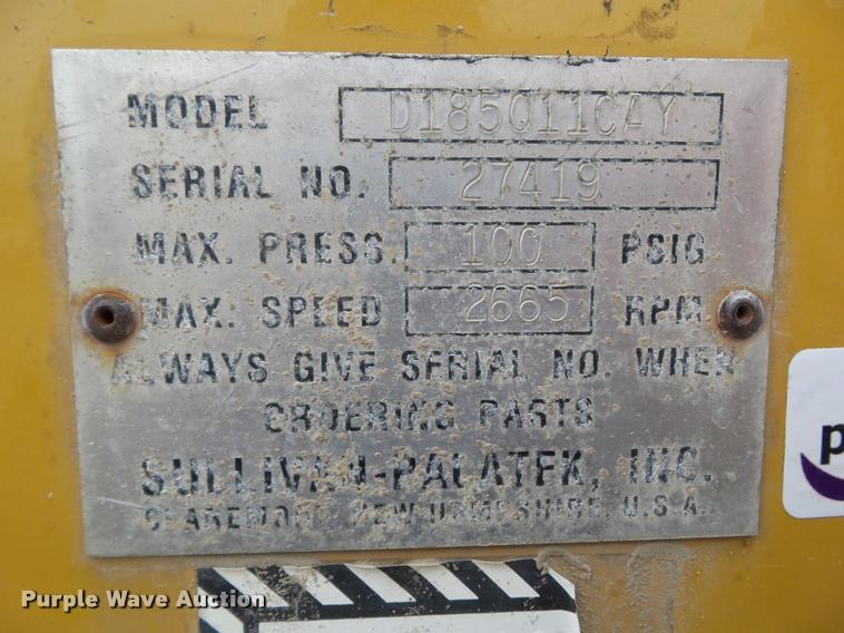 image for item CB9795 2006 Sullivan Palatek D185Q air compressor