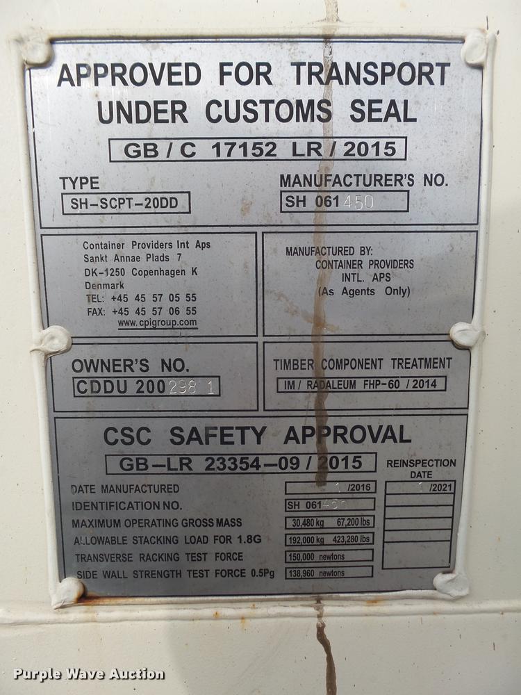 image for item DA0527 2016 storage container