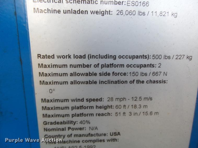 image for item DA3322 1997 Genie S60 boom lift