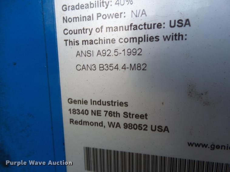 image for item DA3322 1997 Genie S60 boom lift