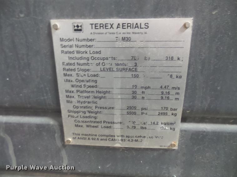 image for item DB0747 Terex TSM30 scissor lift