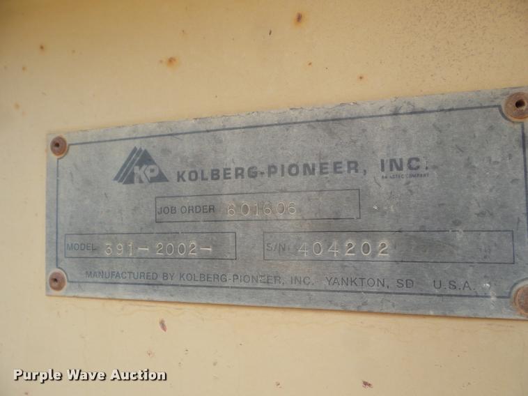 image for item DB1870 2002 Kolberg Pioneer 391-2002 screening plant