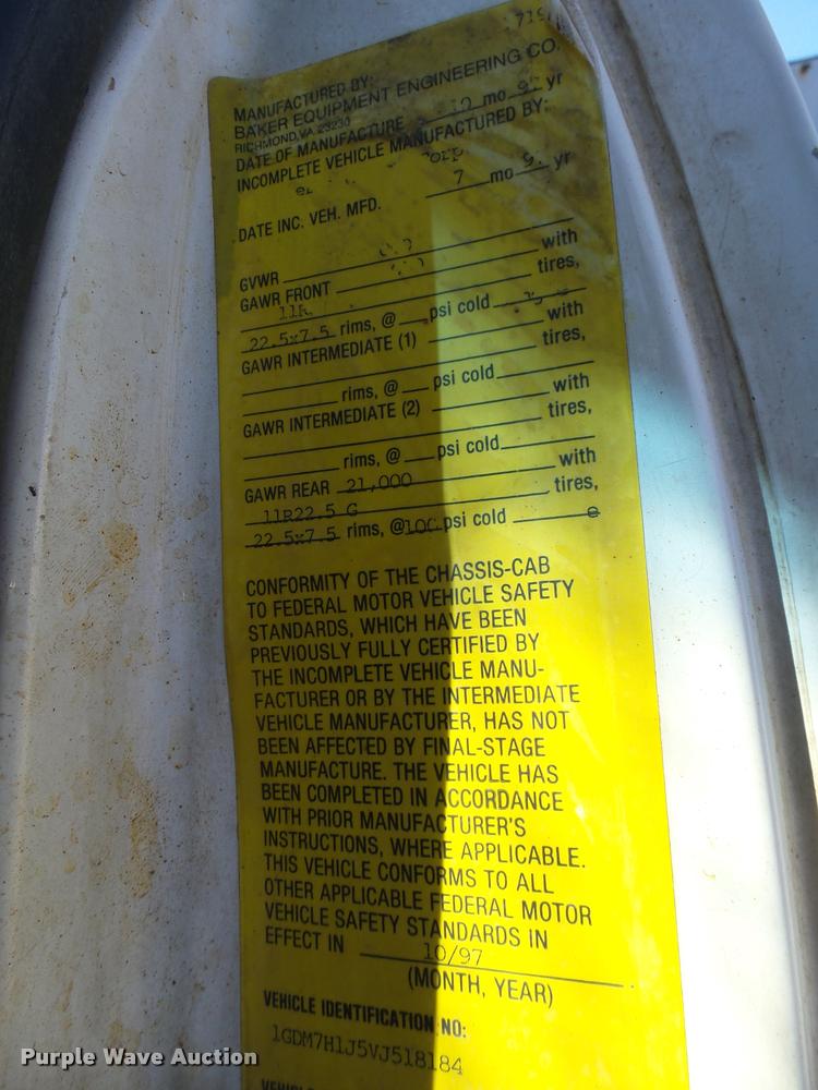 image for item DB2320 1997 GMC C7500 bucket truck