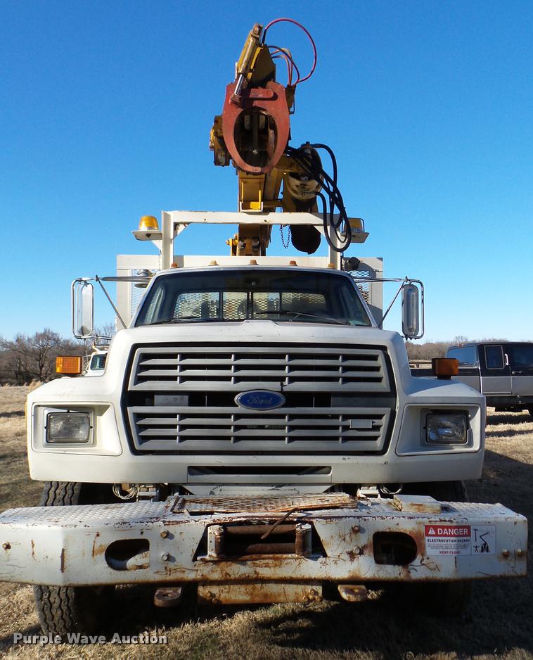 image for item DB2323 1986 Ford F800 digger derrick truck