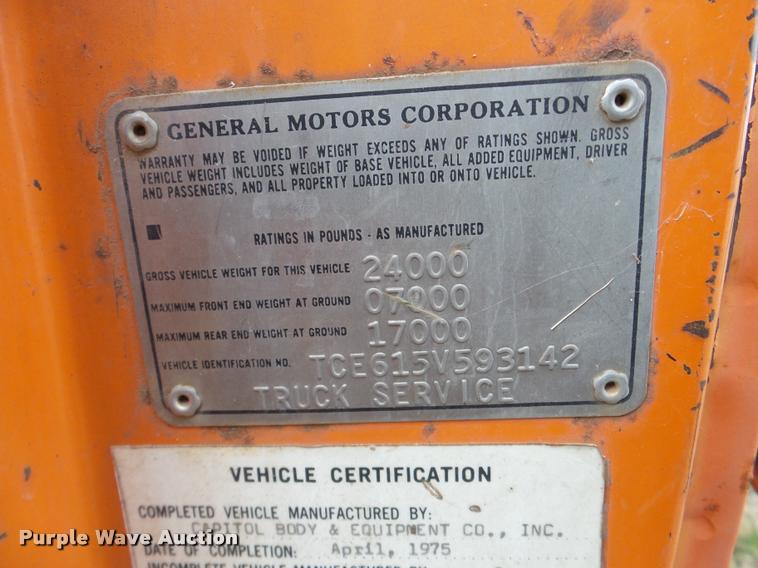 image for item DB5392 1975 GMC 6000 dump truck