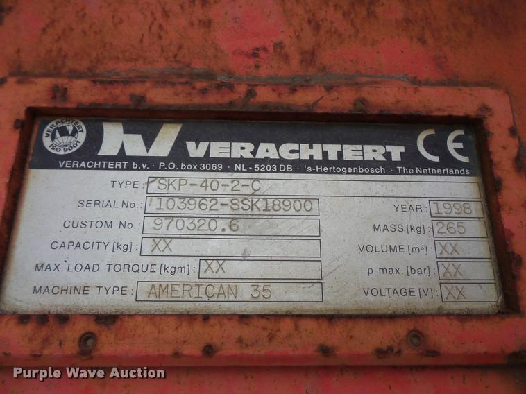 image for item L3637 1998 Verachtert VRG40-H rotating grapple