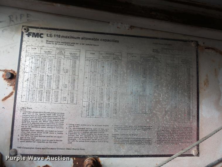 image for item L4562 1978 Link Belt LS-118 crane