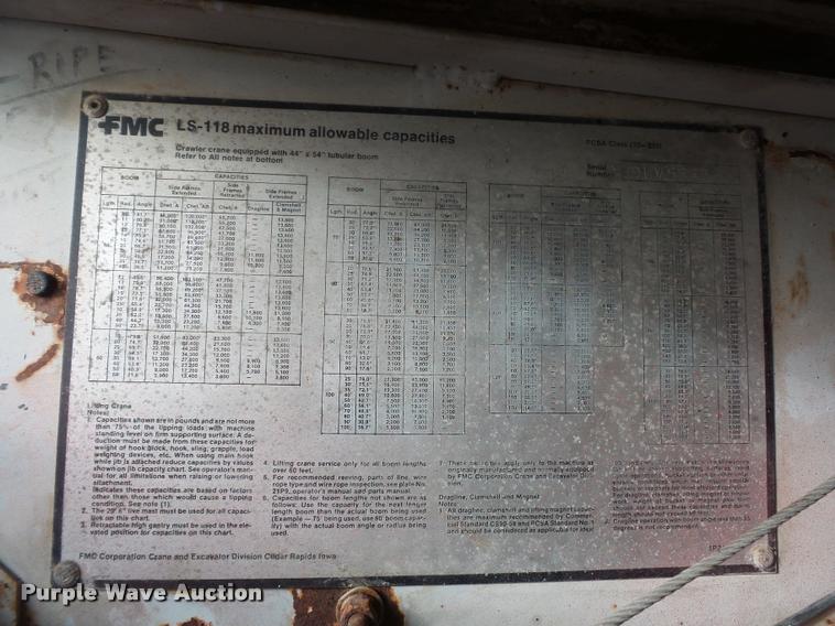 image for item L4562 1978 Link Belt LS-118 crane