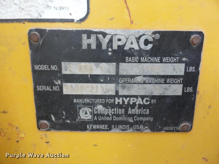 image for item L4568 1999 Hypac C852B single drum vibratory roller
