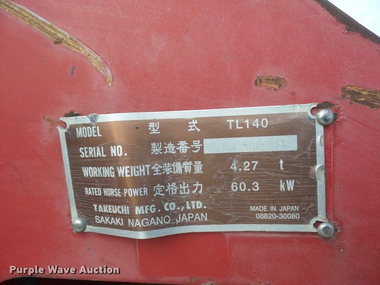 image for item L4569 2006 Takeuchi TL140 skid steer