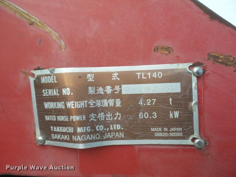 image for item L4569 2006 Takeuchi TL140 skid steer