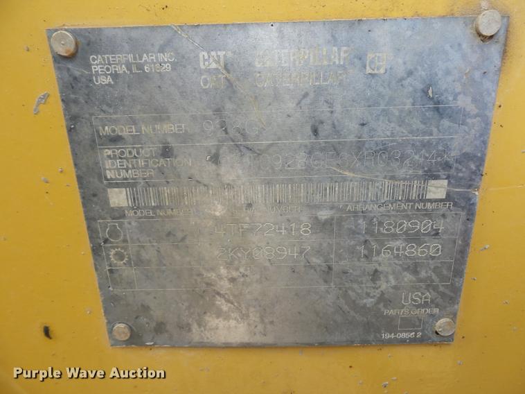 image for item L4570 2001 Caterpillar 928G wheel loader