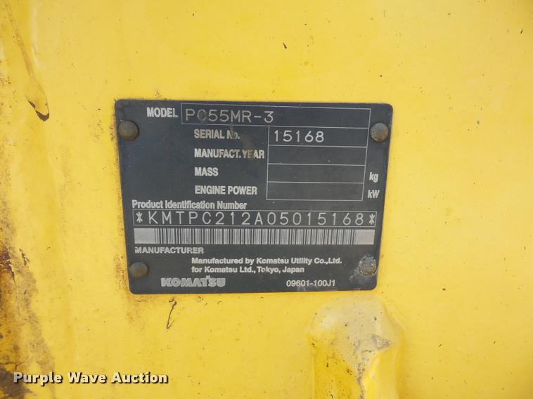 image for item L4584 2009 Komatsu PC55MR-3 compact excavator
