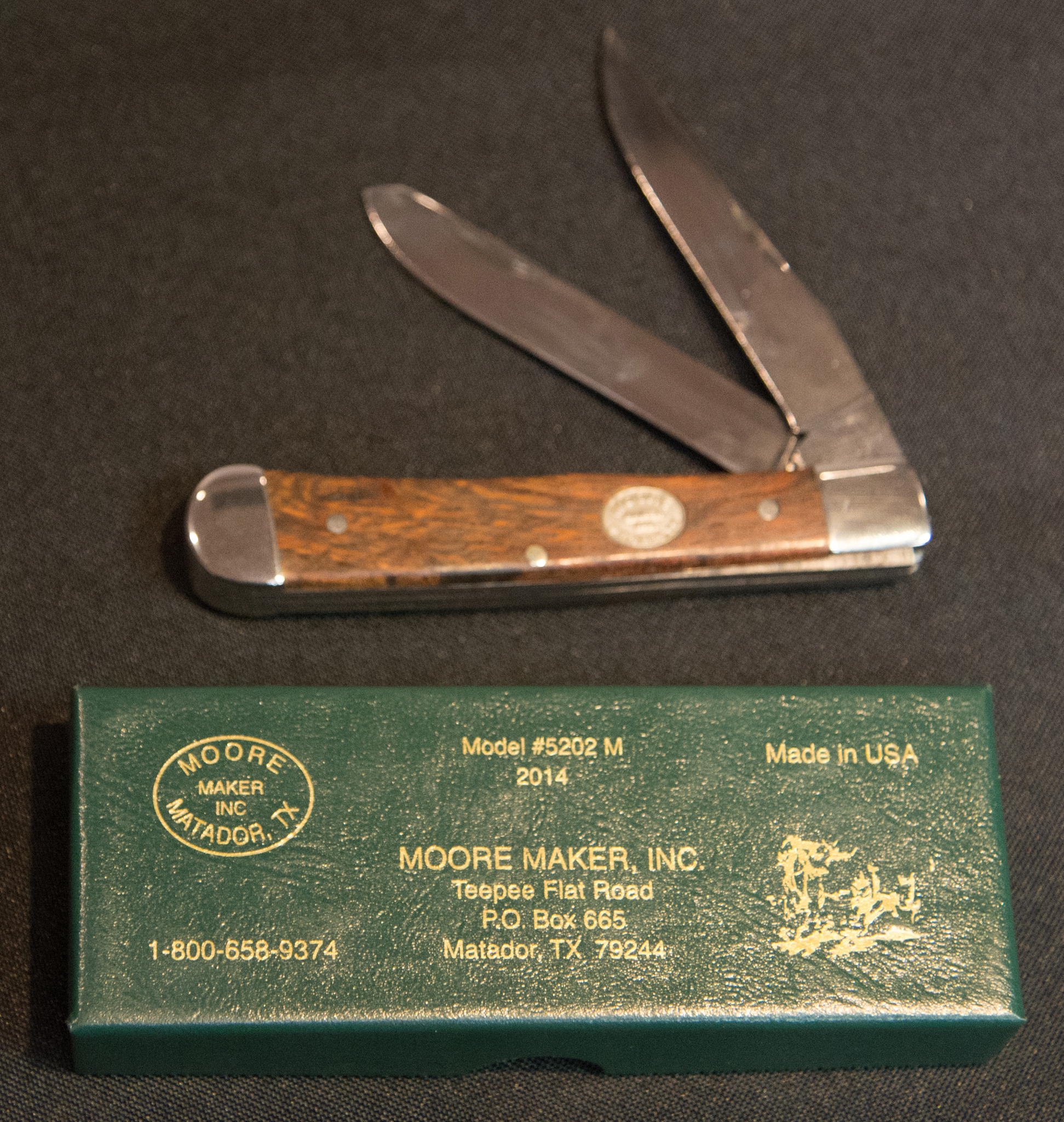 Moore Maker Trapper Knife with Mesquite Handle in San Antonio, TX