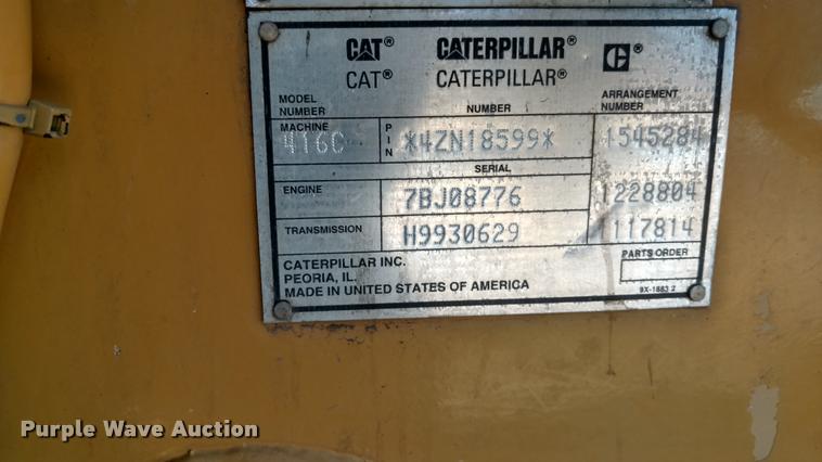 image for item BU9895 1999 Caterpillar 416C backhoe