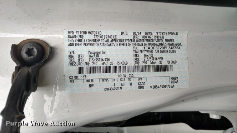 image for item DA5501 2014 Ford Focus