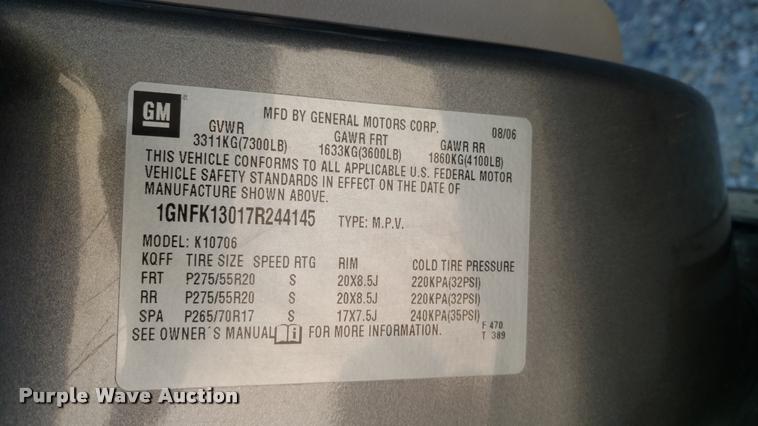 image for item DA5509 2007 Chevrolet Tahoe LTZ SUV