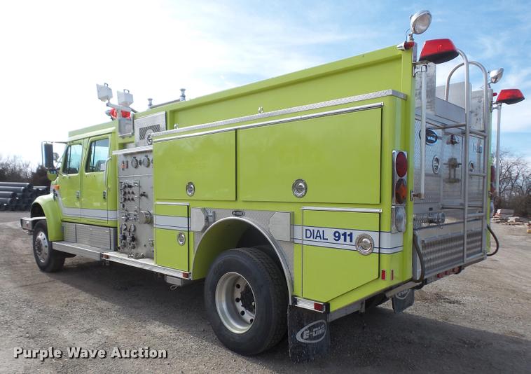 image for item DB0731 1993 International 4800 Crew Cab foam pumper fire truck