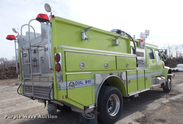 image for item DB0731 1993 International 4800 Crew Cab foam pumper fire truck