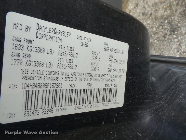 image for item DB2873 2006 Dodge Durango SUV