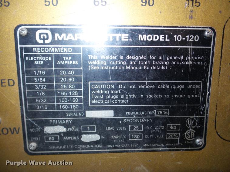 image for item DF9650 Marquette 180 AC arc welder