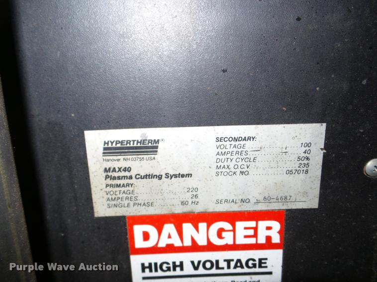 image for item DF9651 Hypertherm Max40 plasma cutter