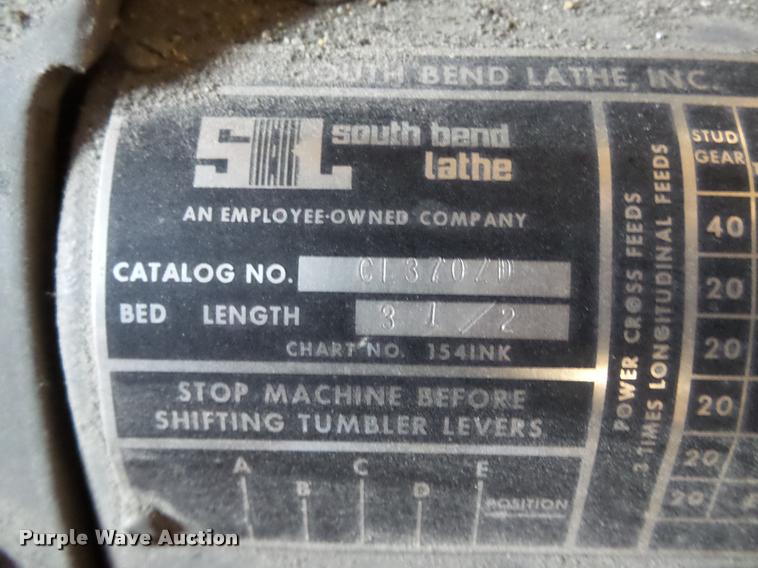 image for item DF9656 South Bend metal lathe