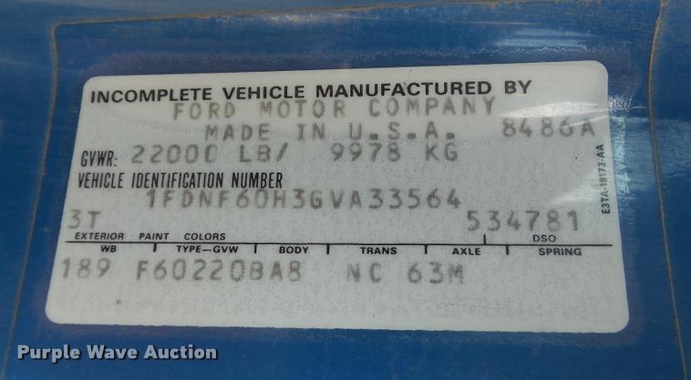 image for item J2636 1986 Ford F600G dump truck