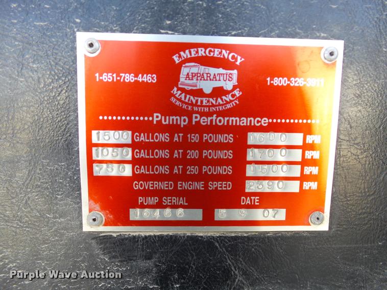 image for item J2637 1989 Pierce Lance pumper fire truck