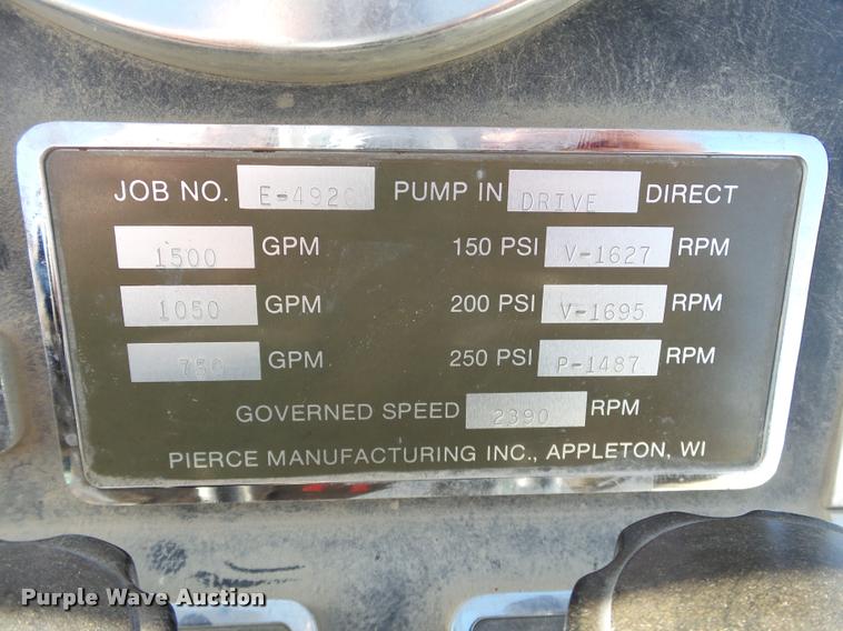 image for item J2637 1989 Pierce Lance pumper fire truck