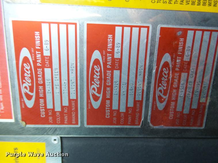 image for item J2637 1989 Pierce Lance pumper fire truck