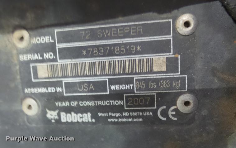 image for item L7242 2007 Bobcat skid steer sweeper