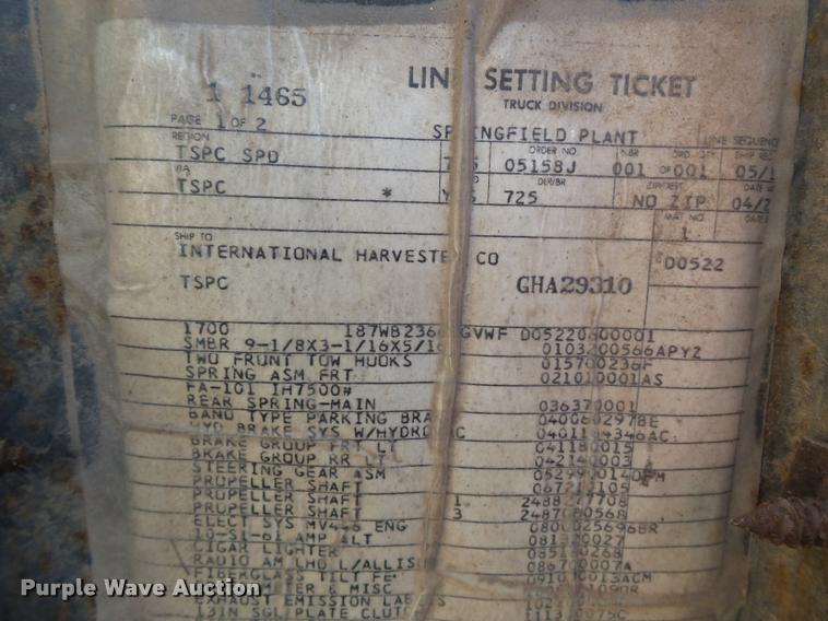 image for item K3369 1977 International 1700 grain truck