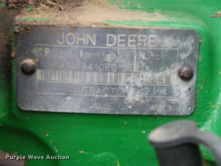 image for item K3387 2001 John Deere 8410 MFWD tractor