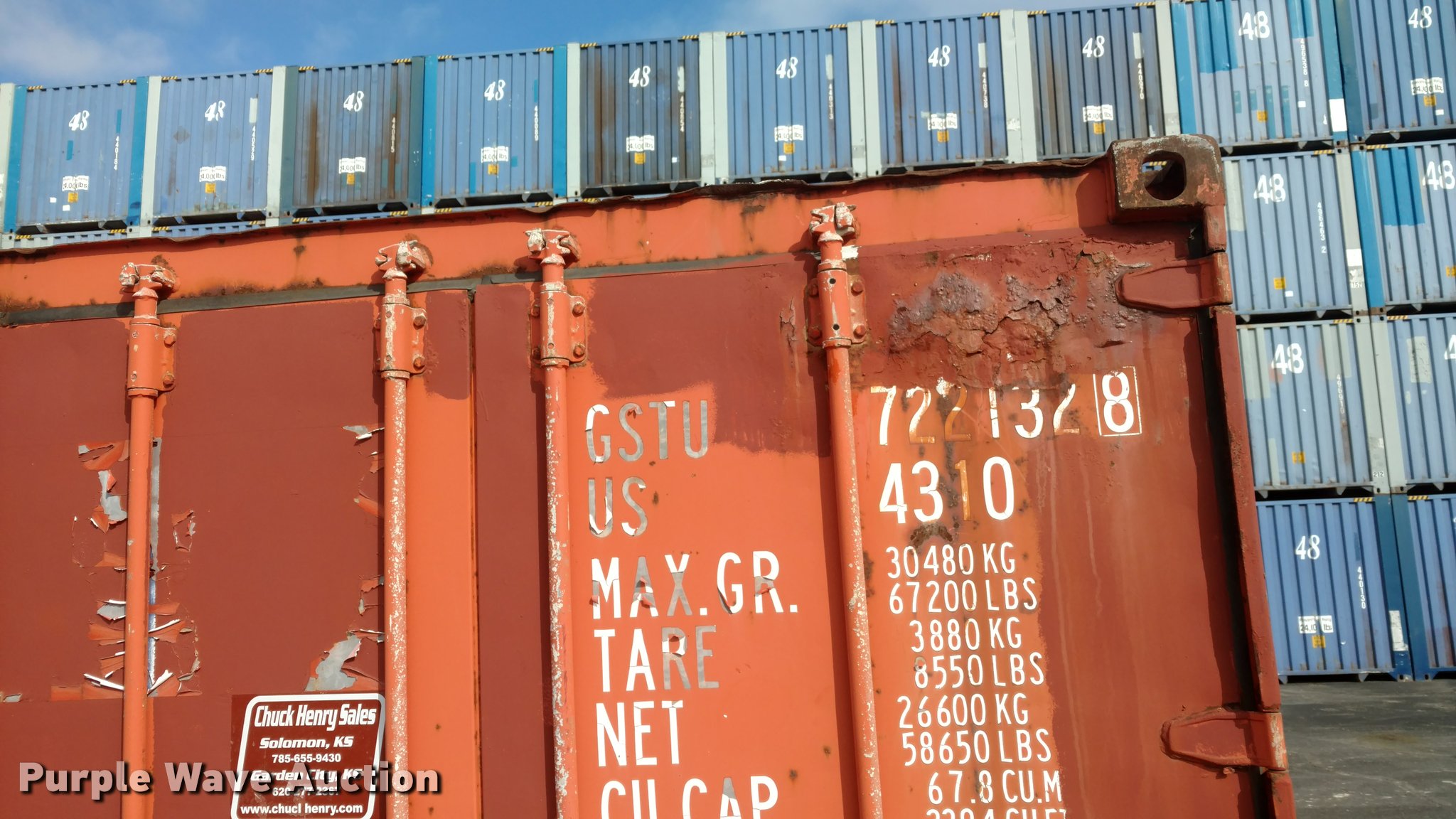 Steel storage container in Solomon, KS Item DA5500 sold Purple Wave