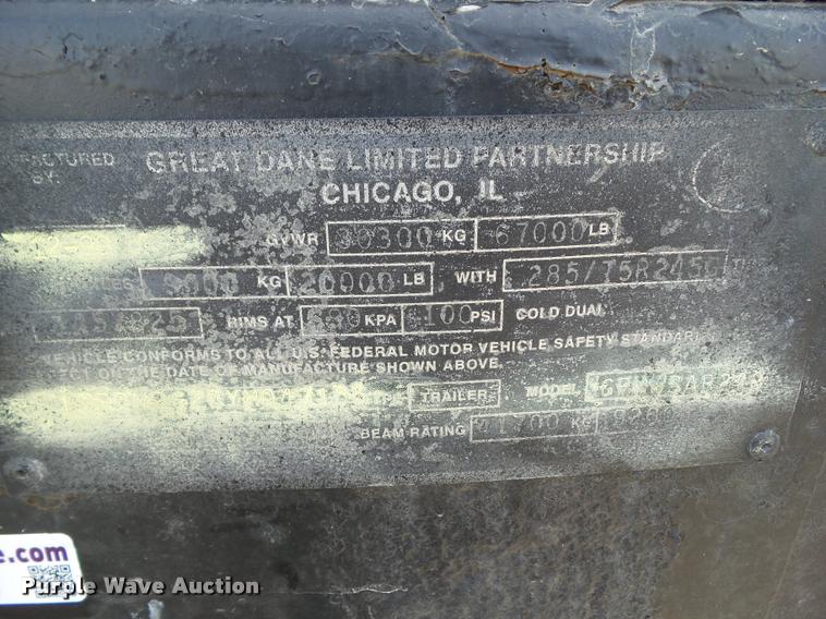 image for item CB9790 2000 Great Dane GPMWSAR248 flatbed trailer