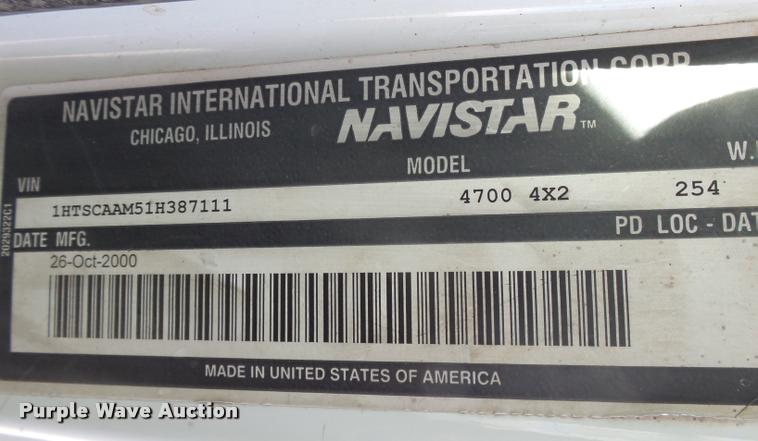 image for item DB1888 2001 International 4700 propane fuel truck