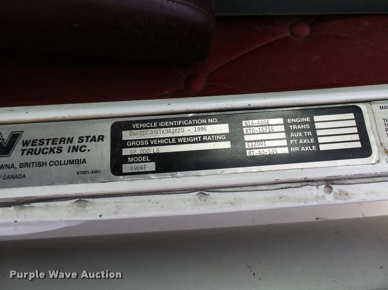 image for item DB2368 1996 Western Star 4964F semi truck