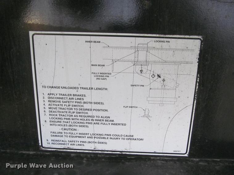 image for item J2624 1989 Gulfstream extendable flatbed trailer
