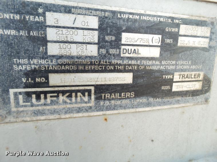 image for item L1649 2001 Lufkin dry van trailer