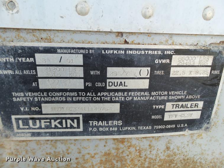 image for item L1652 2001 Lufkin dry van trailer