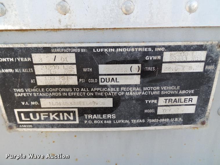 image for item L1653 2001 Lufkin dry van trailer