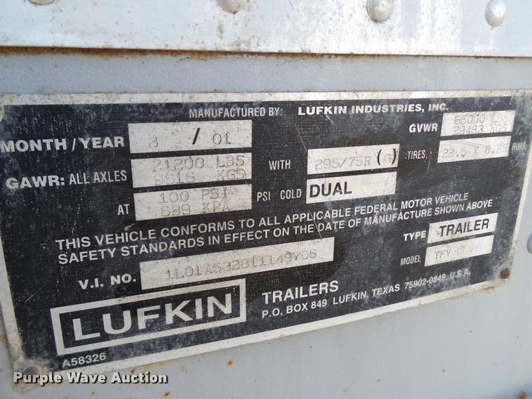 image for item L1653 2001 Lufkin dry van trailer