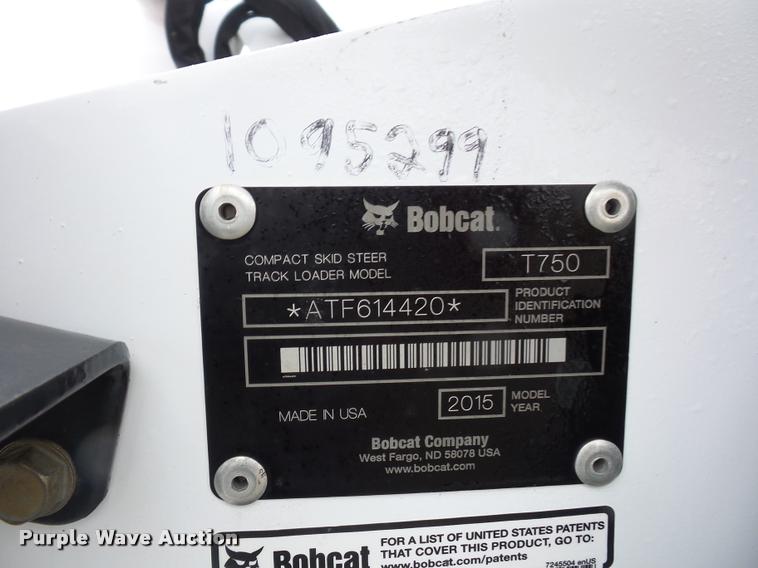 image for item DA5867 2015 Bobcat T750 skid steer