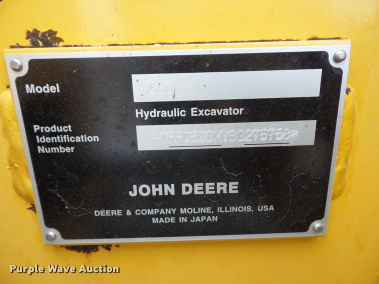 image for item L4539 2011 John Deere 50D compact excavator