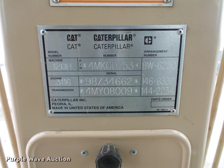 image for item L4543 2000 Caterpillar 120H motor grader