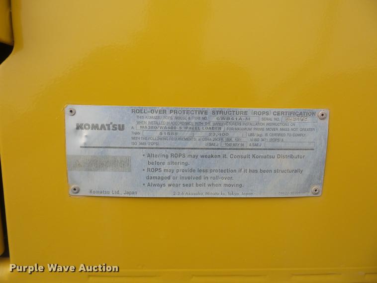image for item L4544 2007 Komatsu WA380-6 wheel loader