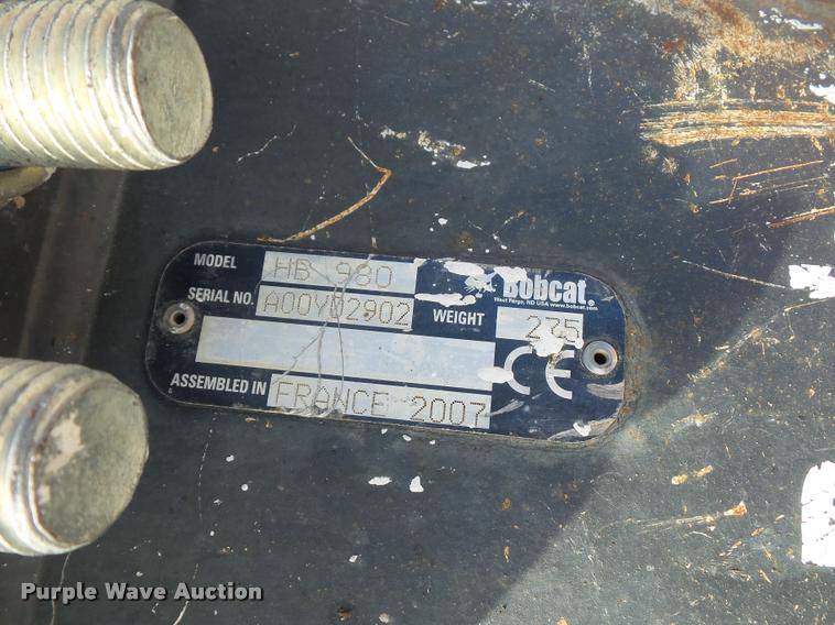 image for item L4552 2007 Bobcat HB980 skid steer hammer