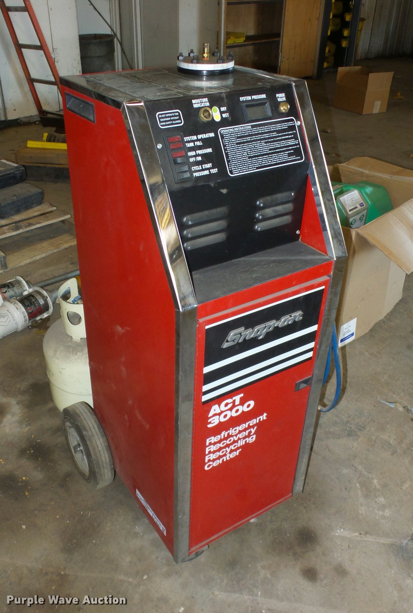 SnapOn ACT3000 freon recovery recycling center in Greenwood, MO