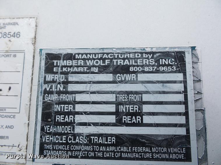 image for item BI9146 1995 Timberwolf enclosed cargo trailer